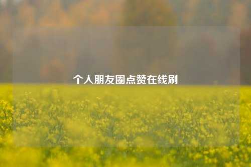 个人朋友圈点赞在线刷